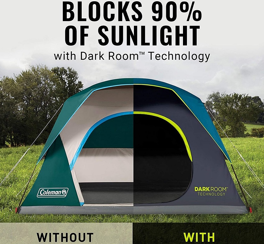 Coleman Skydome 4-Person Dark Room Tent Dark Room technology