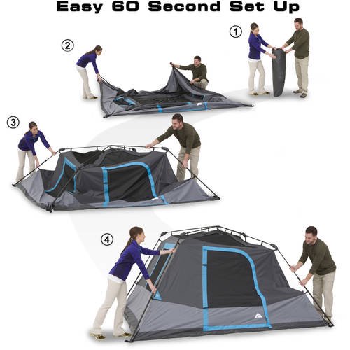 Ozark Trail 6-Person Dark Rest Instant Cabin Tent set up scheme