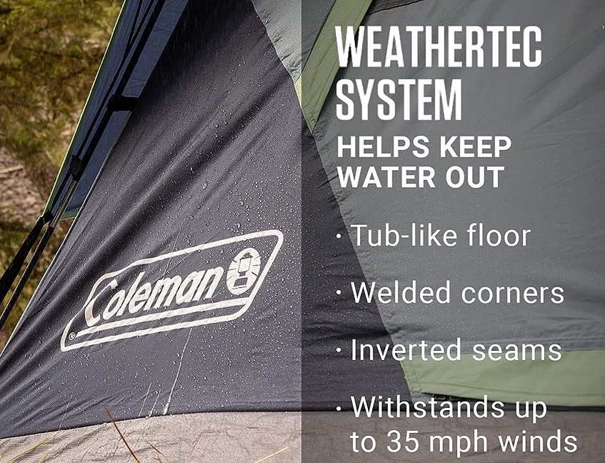 Coleman Skydome 2-Person camping tent WeatherTec system