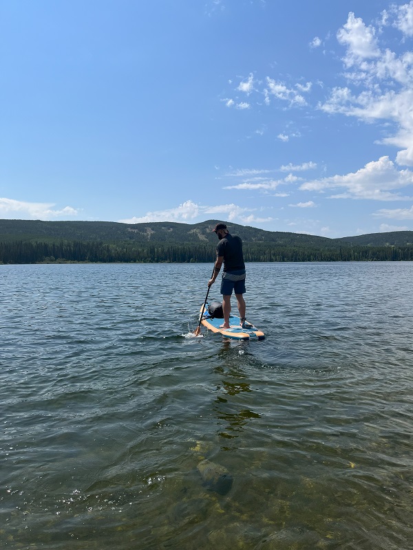 Author paddles his BodyGlove Performer 11 Inflatable SUP