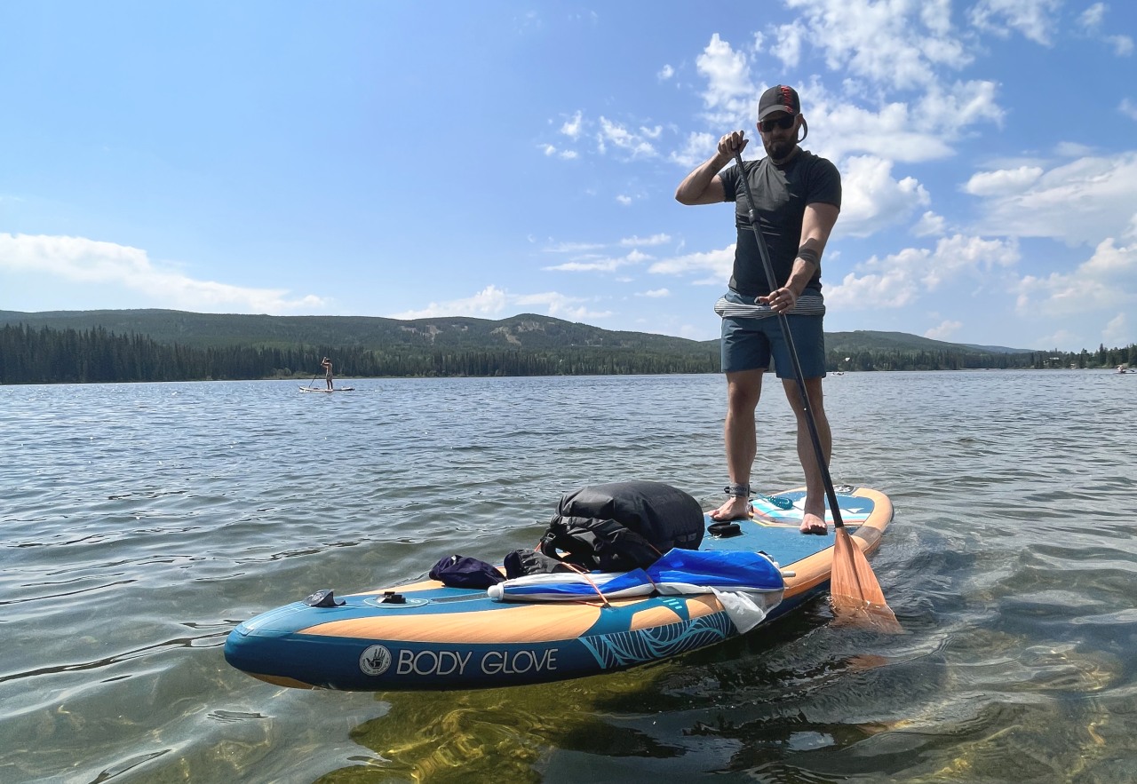 Author paddles his BodyGlove Performer 11 SUP